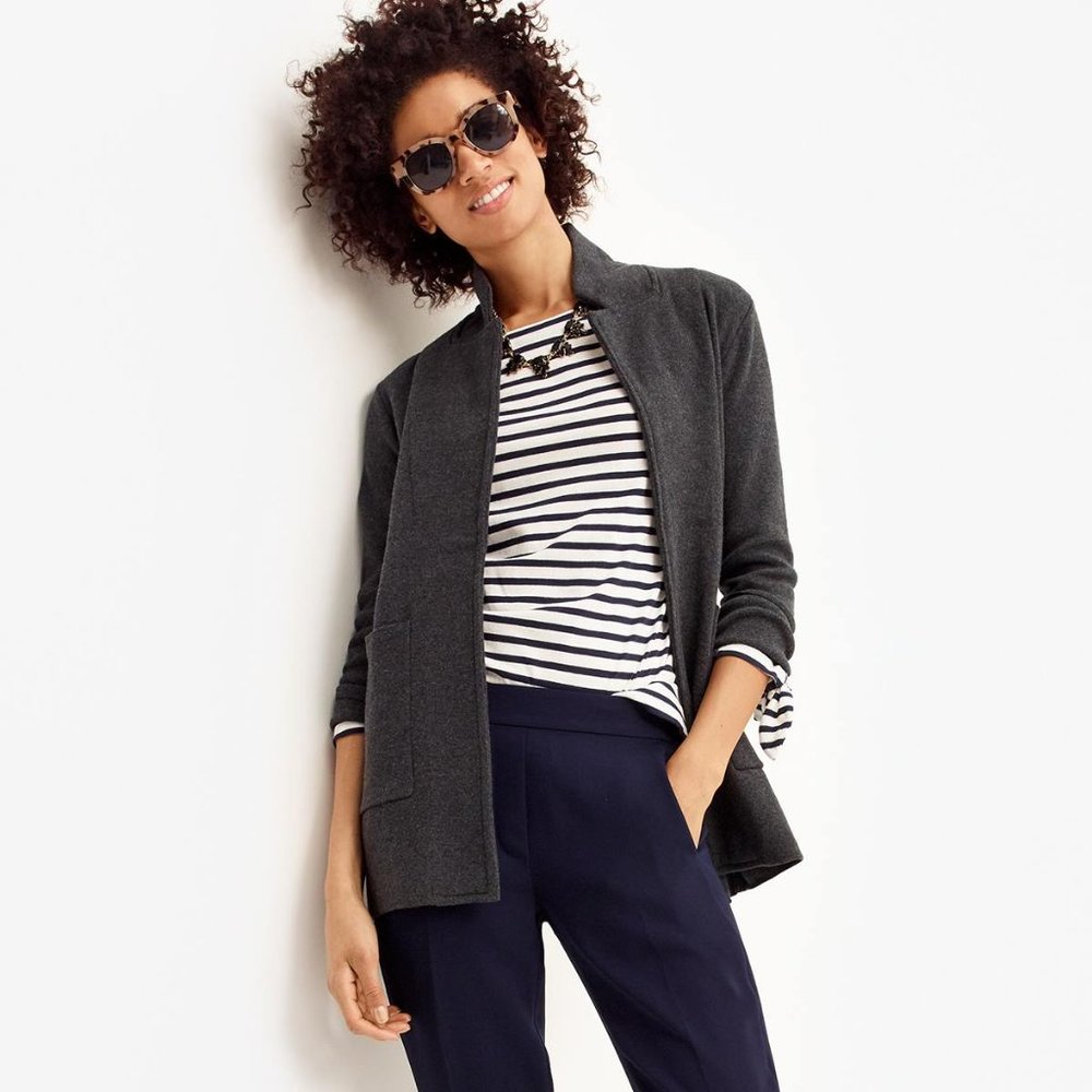 JCREW - Women's Open-front sweater-blazer - Charcoal Gray - Size Small